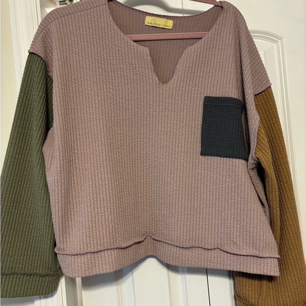 Colorblock V-Neck Sweater